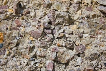 concrete wall texture with granite stones