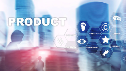 Business Product Promotion Design Concept. Double exposure background.