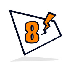 Kid children font badge art geometry shadow numbers ampersand bright design letters lightning