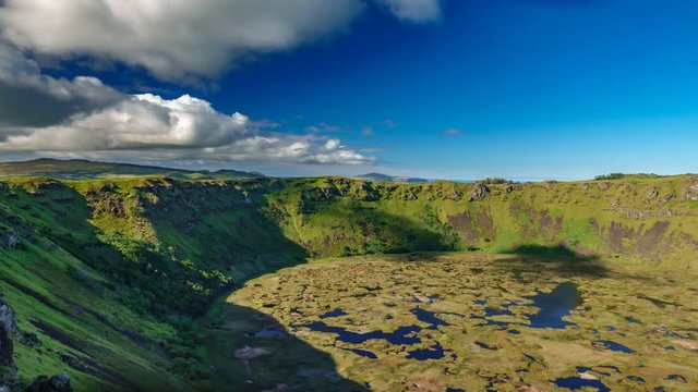 Ranu kau volcano crater wide angle time lapse
