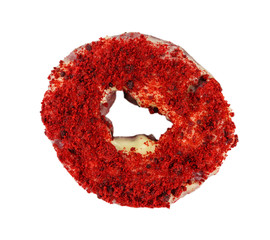 Doughnut with sprinkles isolated on white background.
