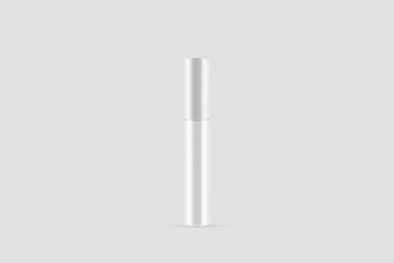 Realistic Plastic Tube with Mascara and Brush.Container of cosmetic product for eye beauty.3D rendering