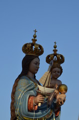 A statue of Virgin mary with jesus