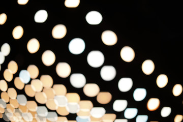 Beautiful street lights at night. Bokeh effect