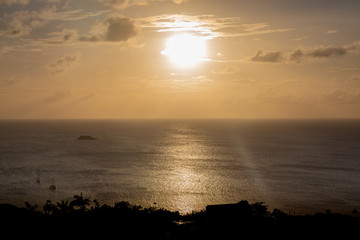 Sunset over the Caribbean Sea, from the island of Antigua