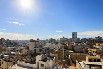 Nicosia skyline in a bright sunny day