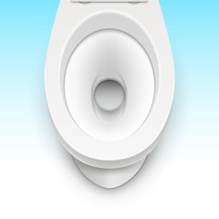 Toilet white mockup illustration isolated. Toilet in clean bathroom. Vector home hygiene