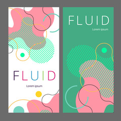 Colorful geometric background. Fluid shapes composition. Abstract banner template. Eps10 vector.