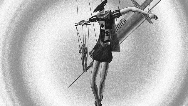 Junkie in the hands of the demon sketch 3d render