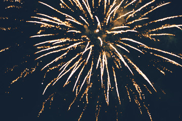 Fireworks in the night sky dedicated to the traditional holiday.