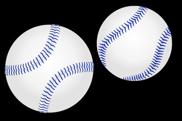 3d illustration ofbaseball on black background