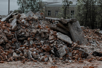 Ruins of a destroyed building
