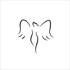 angel icon vector line illustration