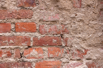Old brick wall texture, close-up