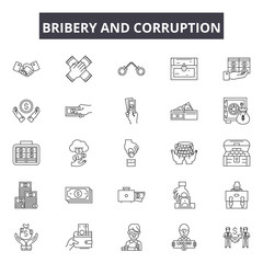 Bribery and corruption line icons, signs, vector set, outline concept, linear illustration
