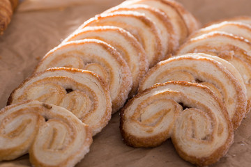 fried Palmier laid out on counter