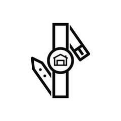 Outline smart watch vector icon