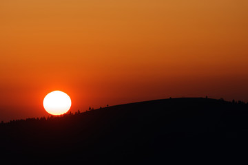 Coucher du soleil sur les vosges