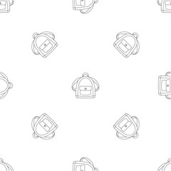 Girl backpack pattern seamless vector repeat geometric for any web design