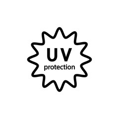 UV protection sign. Sun rays sign