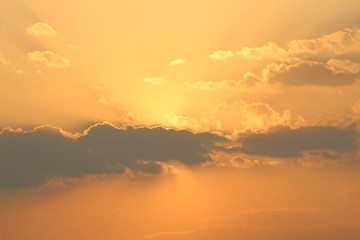 Beautiful skyscape created by the clouds covering the sun