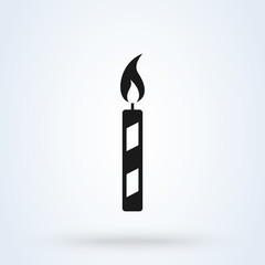 candle light burn flat style. icon isolated on white background. illustration