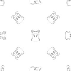 Universal backpack pattern seamless vector repeat geometric for any web design