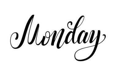 Week day handwritten lettering design