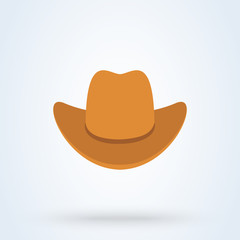 Cowboy hat flat style. icon isolated on white background. illustration