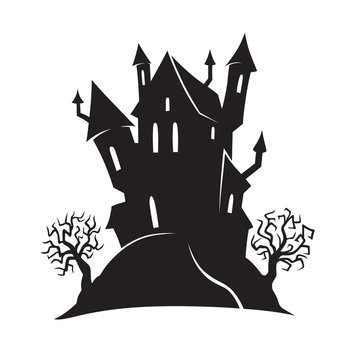 Halloween cartoon witch house