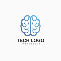 BRAIN LOGO DESIGN TEMPLATE VECTOR