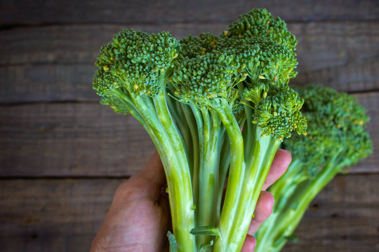 broccoli on a wooden background