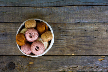 colored threads for knitting background