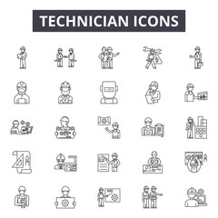Technician line icons, signs, vector set, outline concept, linear illustration