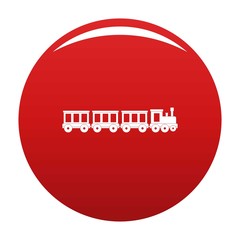 Passenger train icon. Simple illustration of passenger train vector icon for any design red