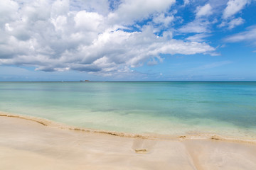 Fototapeta na wymiar Looking out to sea from an idyllic Antiguan beach
