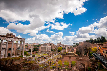 Naklejka na ściany i meble Roman Forum, view from Capitolium Hill in Rome