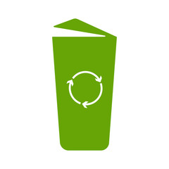 Trash Can. Recycling. Flat Element and Icon. Ecology Concept for Earth Hour, Earth Day, Ocean Day and other ECO dates. Vector Illustration.