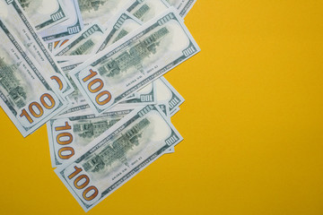 The silver picture is placed on a yellow background. Success, business concept With copy space