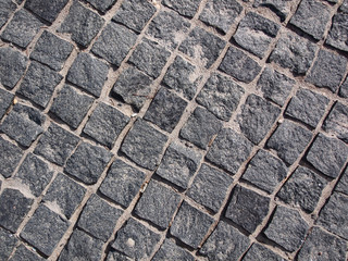 the texture is a square granite stone pavement