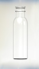 Clear glass cup bottle 3d render