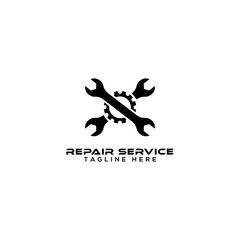 service repair, gear, automotive logo vector design