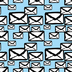 vector seamless pattern with envelopes