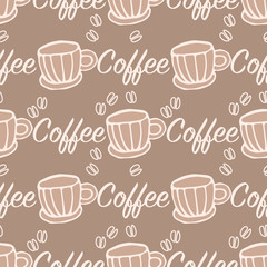 seamless pattern with a coffee cup