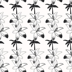 seamless vector pattern with abstract plants 