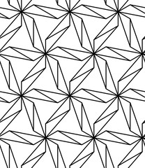 Vector seamless pattern - geometric triangle hexagonal stars modern volume background
