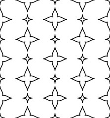 Black and white ornate geometric pattern and abstract background. Ornamental seamless pattern. Geometric stars abstract Stylish Texture. Abstract Retro Tile Texture.