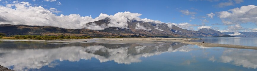Panorama of Kinloch in New Zealand
