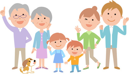 六人家族 元気 集合