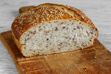 Bread on a cutting board